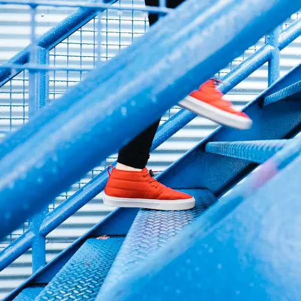 healthy on stairs